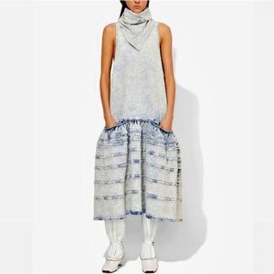 PROENZA SCHOULER Acid Wash Denim Dress in blue size 2